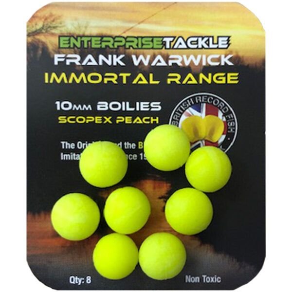 Enterprise Tackle Inmortal Range Boilie Amarillo Sabor Scopex/Peach 10mm