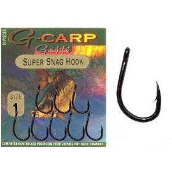 GamaKatsu G-Carp Super Snag Hooks Black Size 4 - Imagen 2