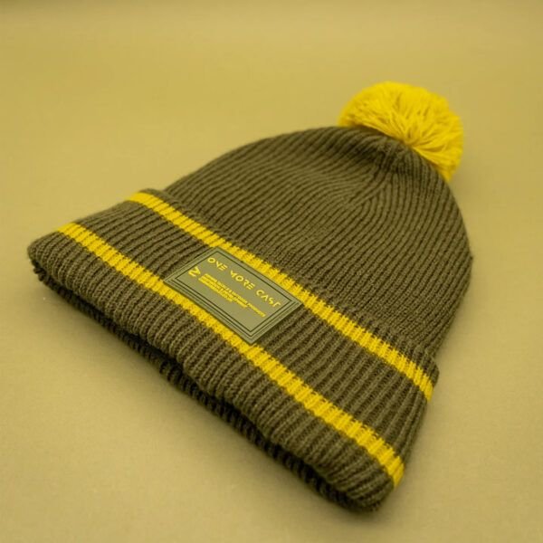 One More Cast Bobble Green / Mustard Beanie - Imagen 5