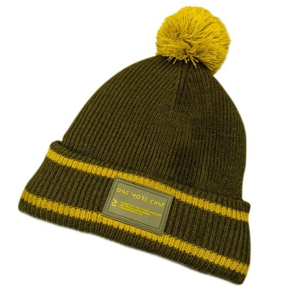 One More Cast Bobble Green / Mustard Beanie