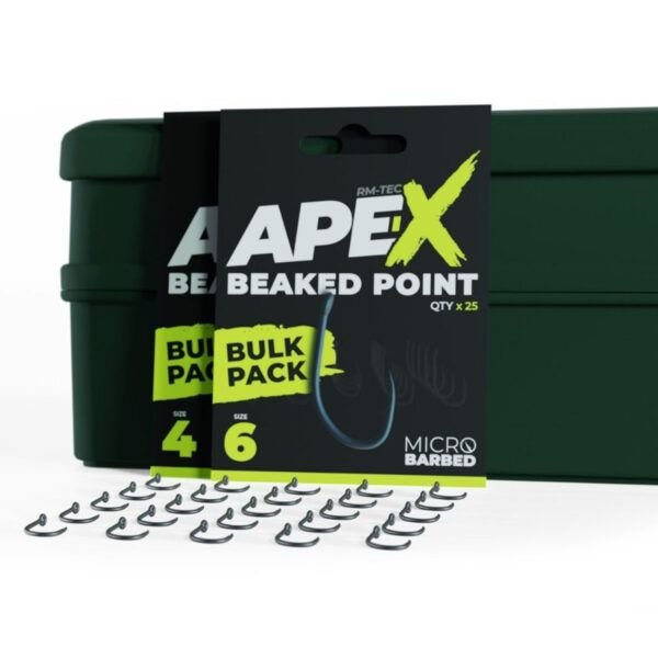 RidgeMonkey Ape-X Beaked Point Barbed Bulk Pack Size 4 (25 anzuelos por paquete) - Imagen 2