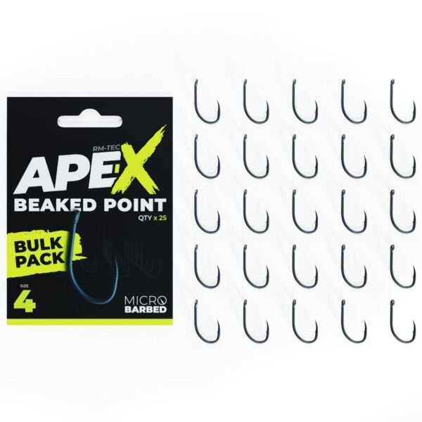 RidgeMonkey Ape-X Beaked Point Barbed Bulk Pack Size 4 (25 anzuelos por paquete) - Imagen 6