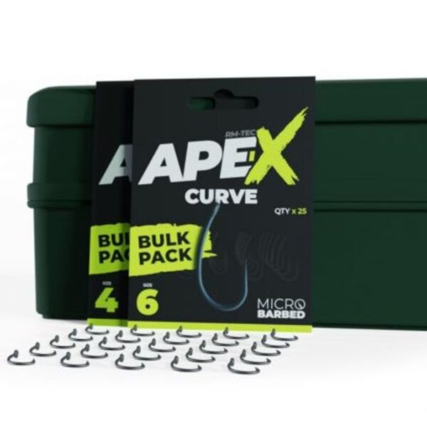 RidgeMonkey Ape-X Curve Barbed Bulk Pack Size 4 (25 anzuelos por paquete) - Imagen 2