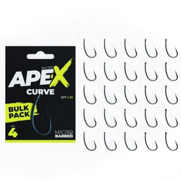 RidgeMonkey Ape-X Curve Barbed Bulk Pack Size 4 (25 anzuelos por paquete) - Imagen 3