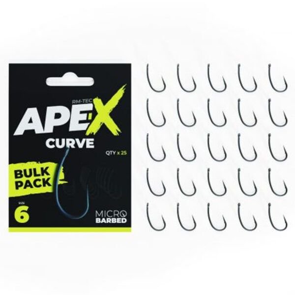 RidgeMonkey Ape-X Curve Barbed Bulk Pack Size 4 (25 anzuelos por paquete) - Imagen 5