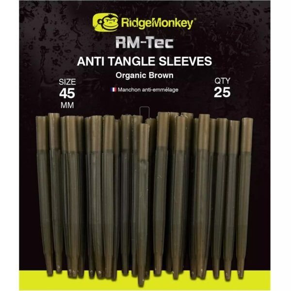 RidgeMonkey RM-Tec Anti Tangle Sleeves Organic Brown Long - Imagen 6