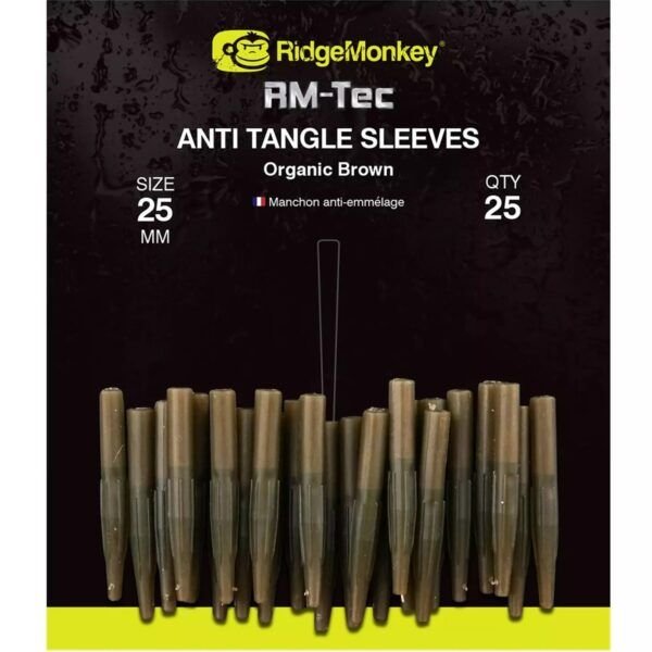 RidgeMonkey RM-Tec Anti Tangle Sleeves Organic Brown Long - Imagen 7