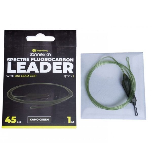 RidgeMonkey Spectre Fluorocarbon Uni Lead Clip Leader Camo Brown - Imagen 4