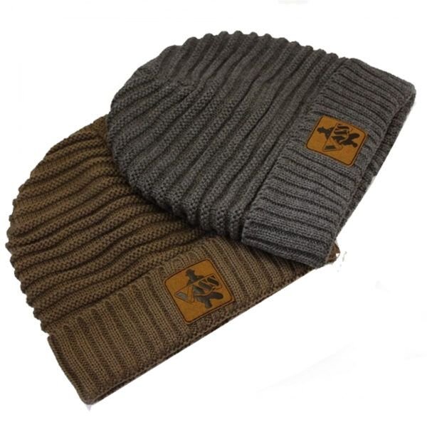 Vass 'Fleece Lined' Ribbed Beanie Brown - Imagen 2