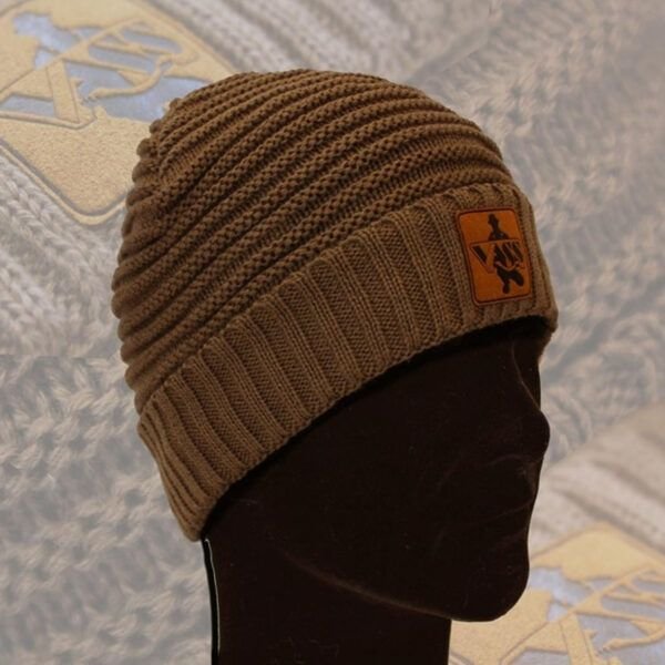 Vass 'Fleece Lined' Ribbed Beanie Brown - Imagen 5