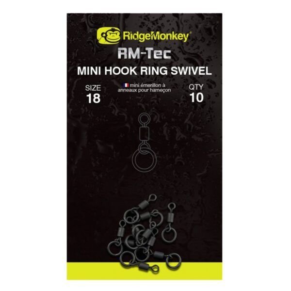 RidgeMonkey RM-Tec Mini Hook Ring Swivel ( Size 18 ) - Imagen 3