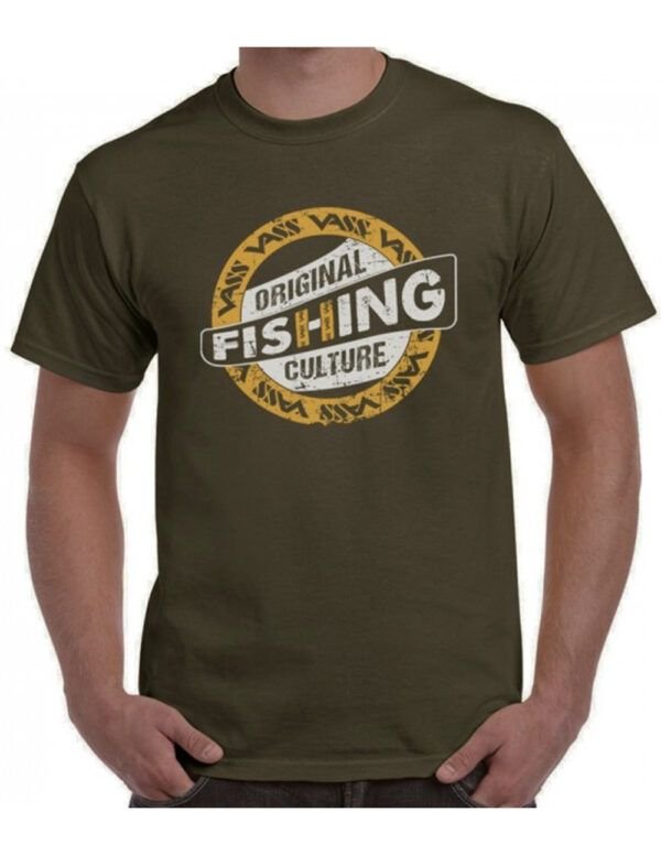 Vass Fishing Culture Printed T-Shirt Khaki (Size 2XL) - Imagen 4