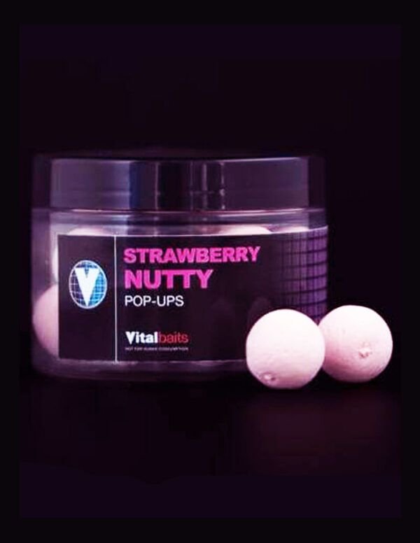 Vitalbaits Pop Ups Strawberry Nutty 14mm 50gr